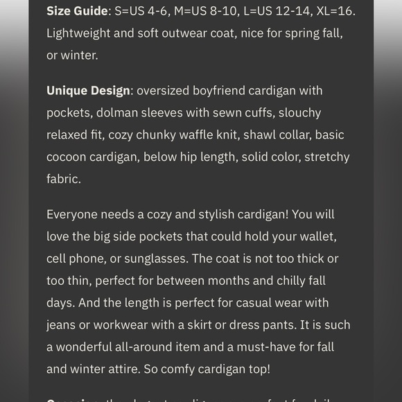 Markeety tan oversized waffle knit cardigan with side pockets. Size XL. - Picture 11 of 12